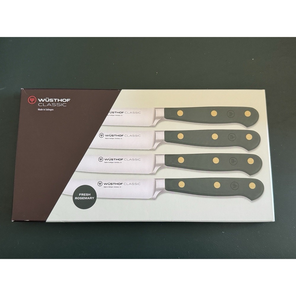WUSTHOF CLASSIC 4 PIECE STEAK KNIFE SET 4 1/2" FRESH ROSEMARY